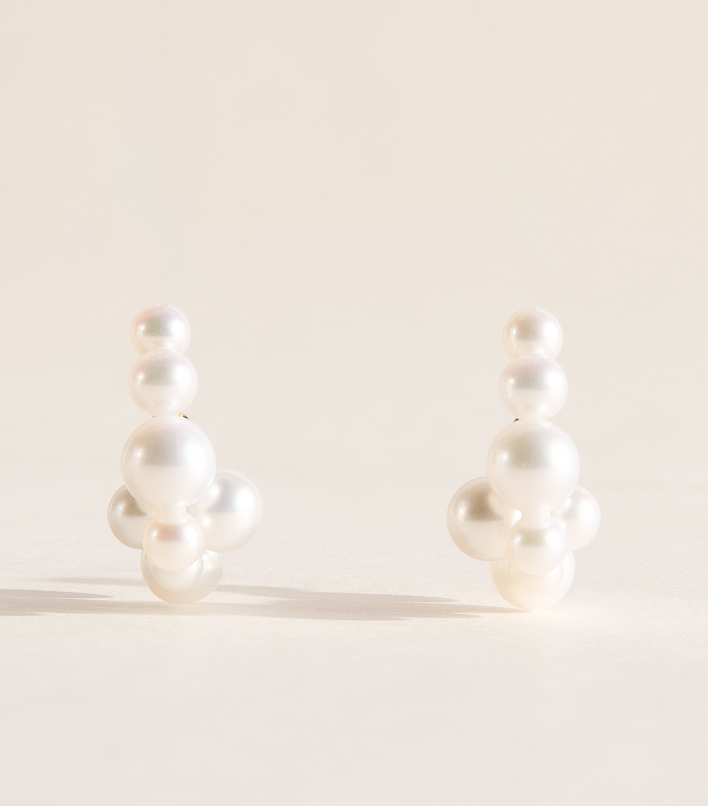 Sophie Bille Brahe Yellow Gold and Pearl Boucle Botticelli Hoop Earrings Yellow Gold