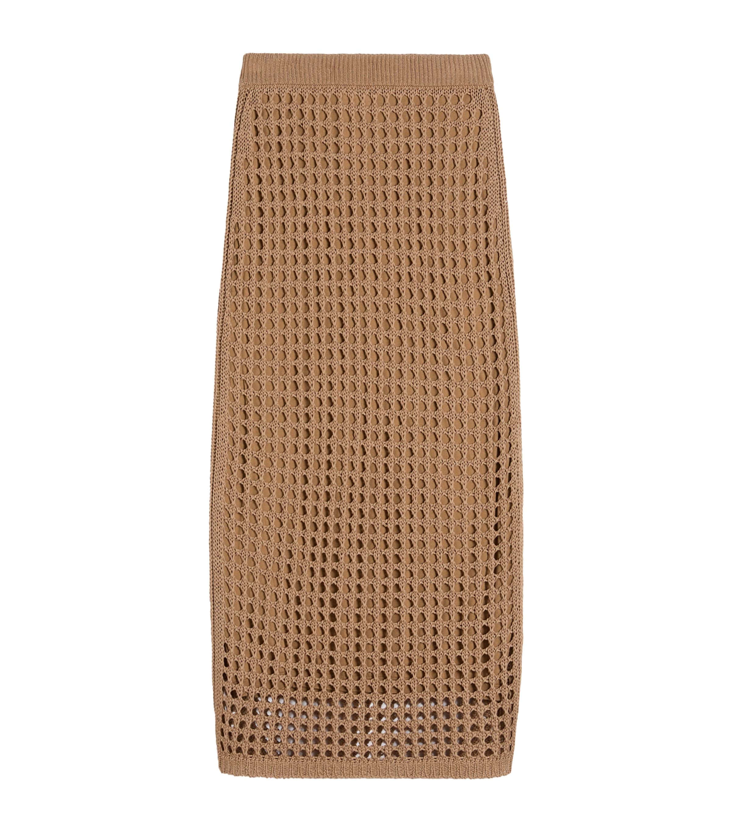Max Mara Womens Cotton Woven Midi Skirt Desert
