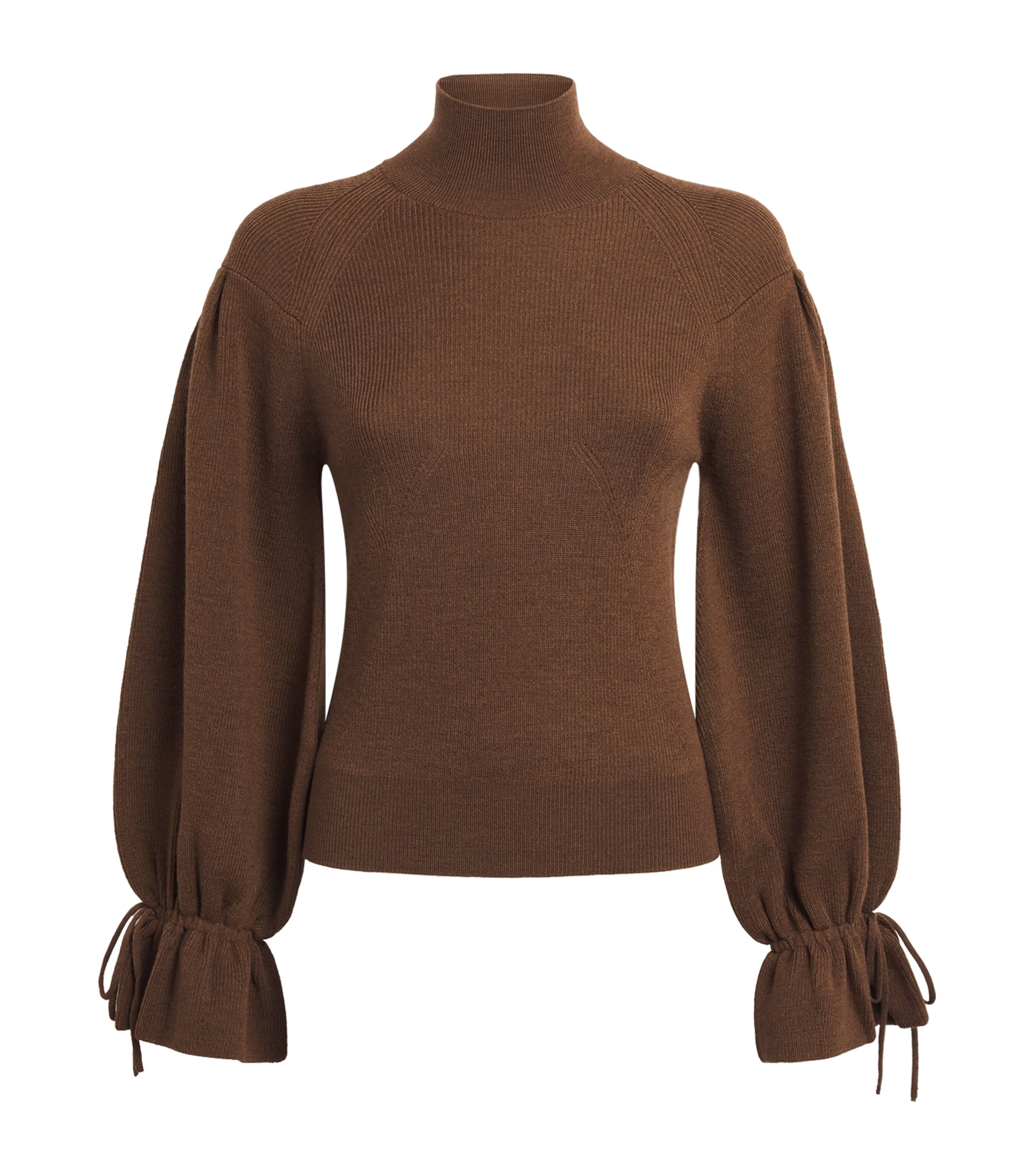Ulla Johnson Womens Merino Wool Puff-Sleeve Camille Sweater Clove