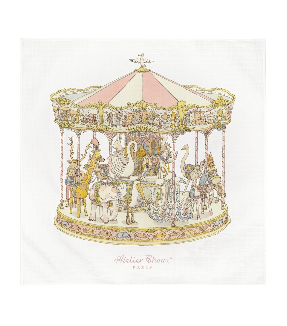 Atelier Choux Cotton Carousel Swaddle Pink