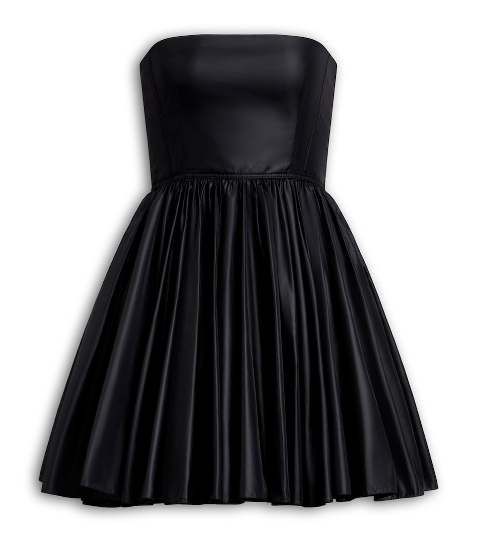 Alaïa Womens Pleated A-Line Mini Dress Noir Alaia