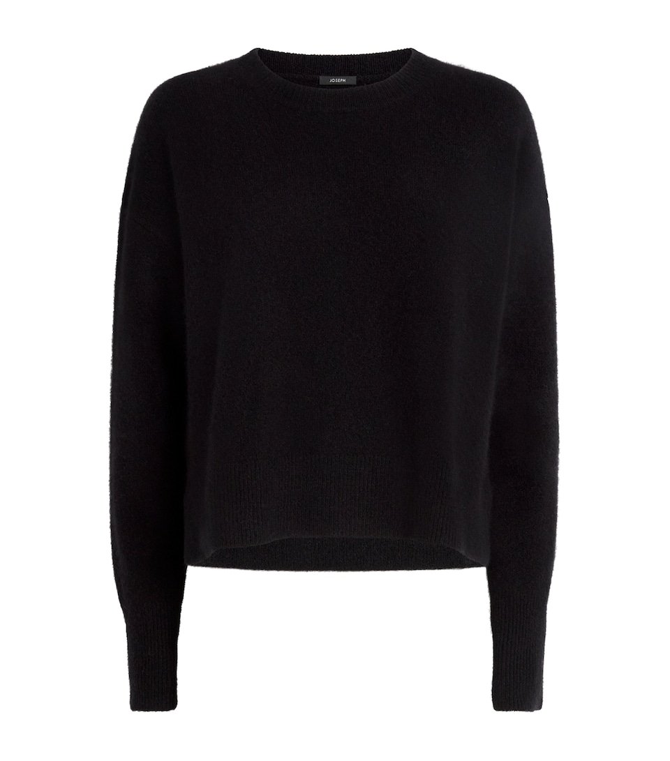 Brushed Cashmere-Blend Round-Neck Sweater