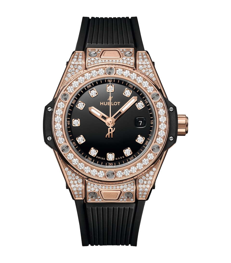 King Gold and Pavé Diamond Big Bang One Click Watch 33mm