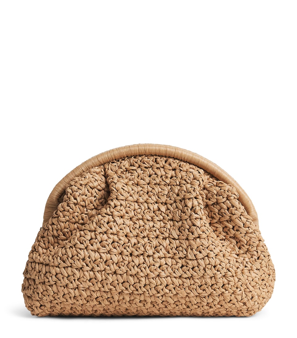 Eleventy Raffia Woven Clutch Bag Sabbia