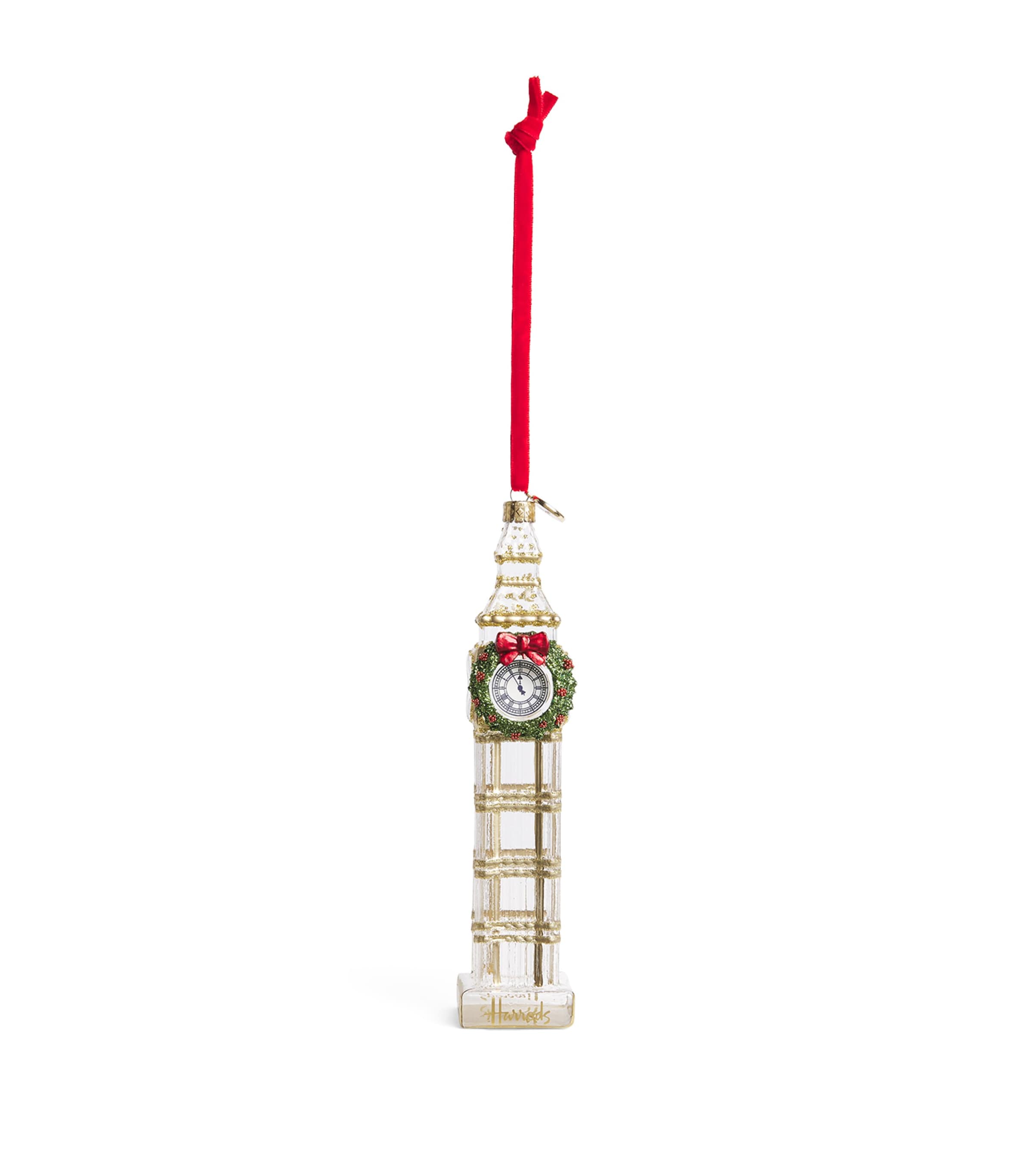 Harrods Clear Big Ben Tree Decoration Gold