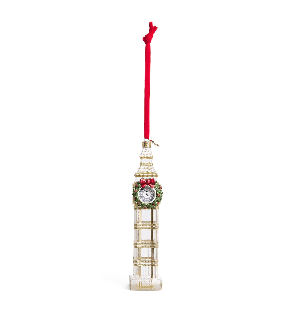 Harrods Clear Big Ben Tree Decoration Gold