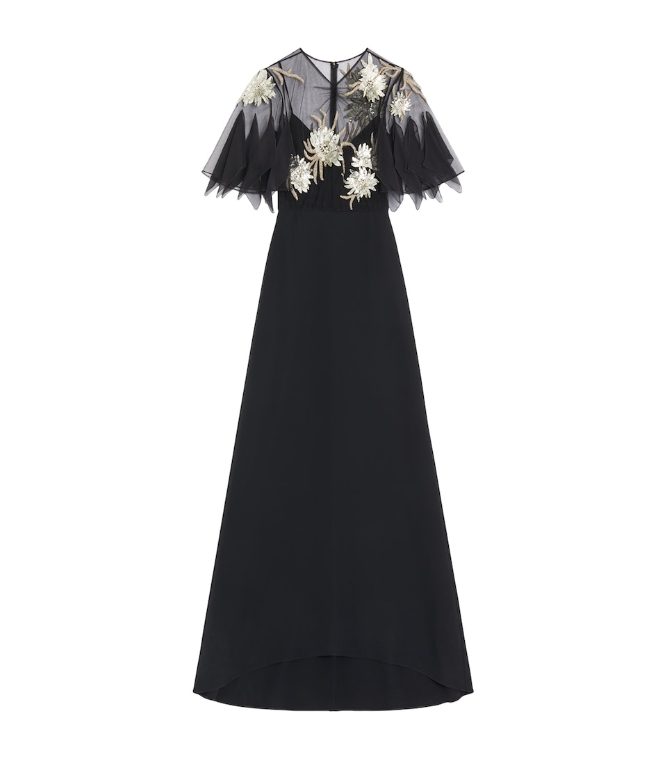 Valentino Womens Embellished Silk Cady Gown Nud
