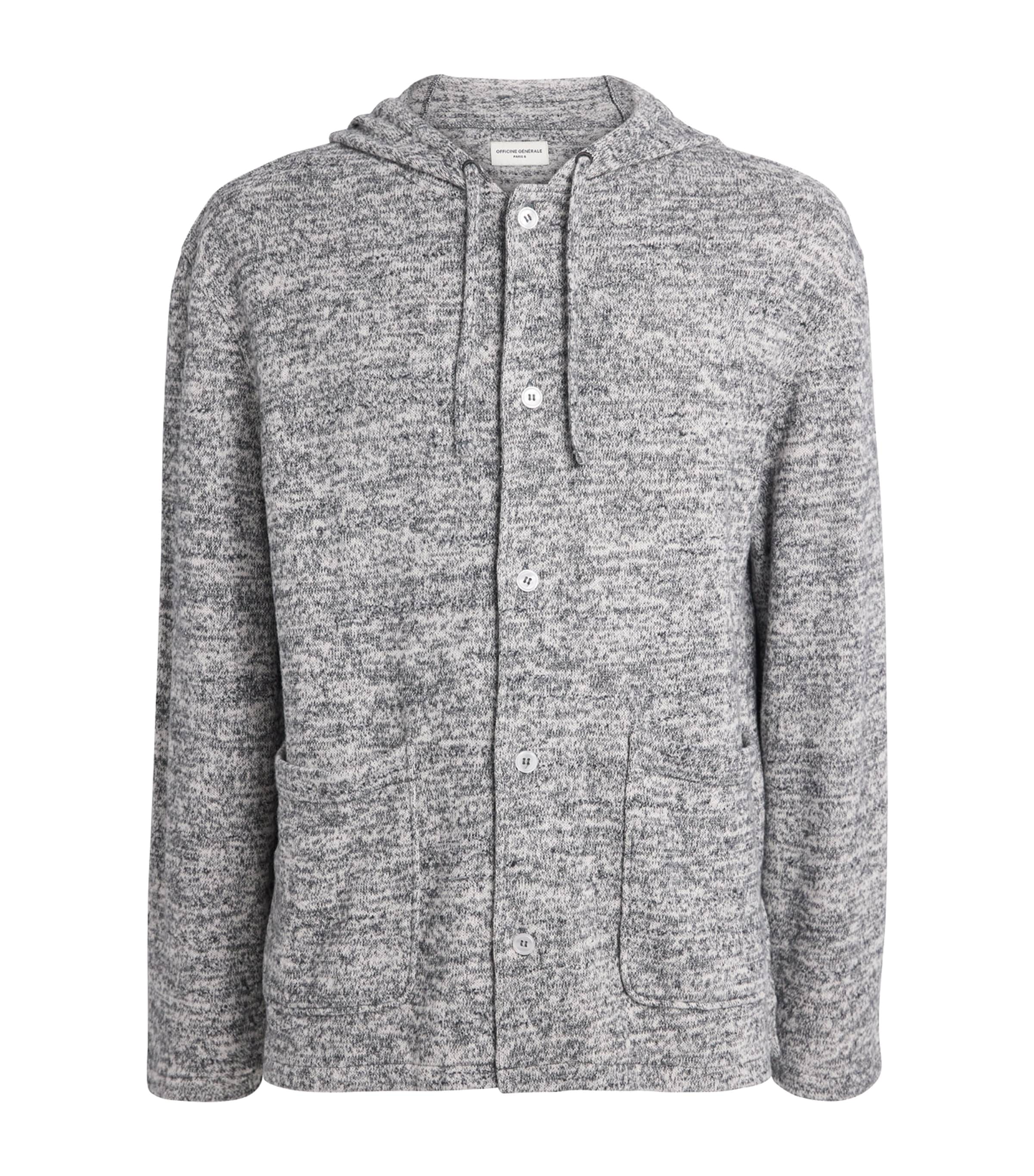 Cotton-Blend Button-Up Basile Hoodie