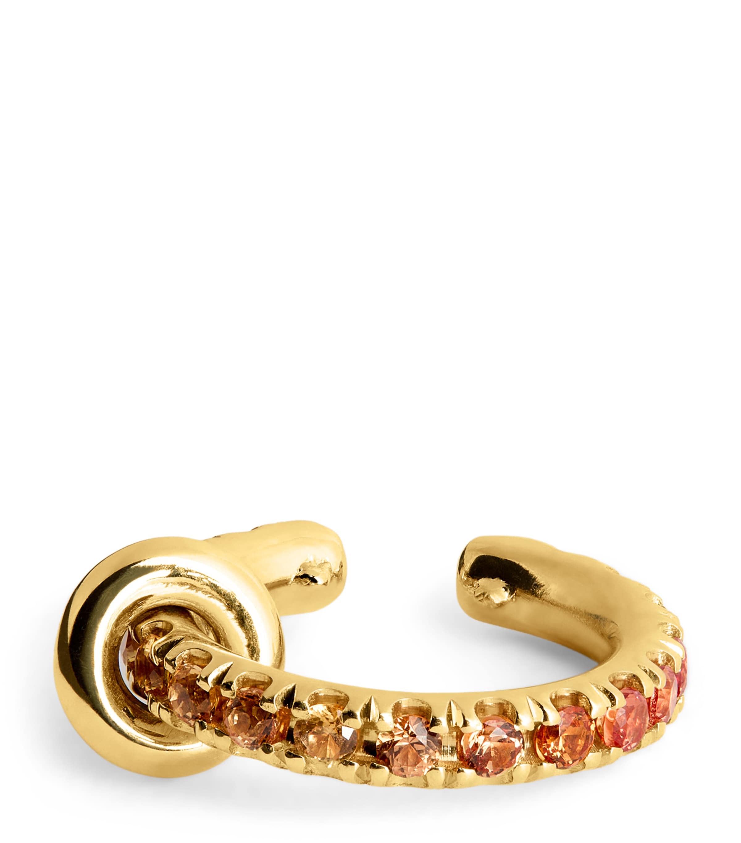 Yellow Gold and Sapphire Elara Single Ear Cuff