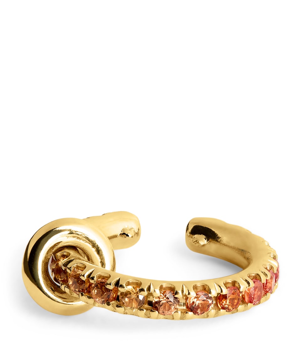 Yellow Gold and Sapphire Elara Single Ear Cuff