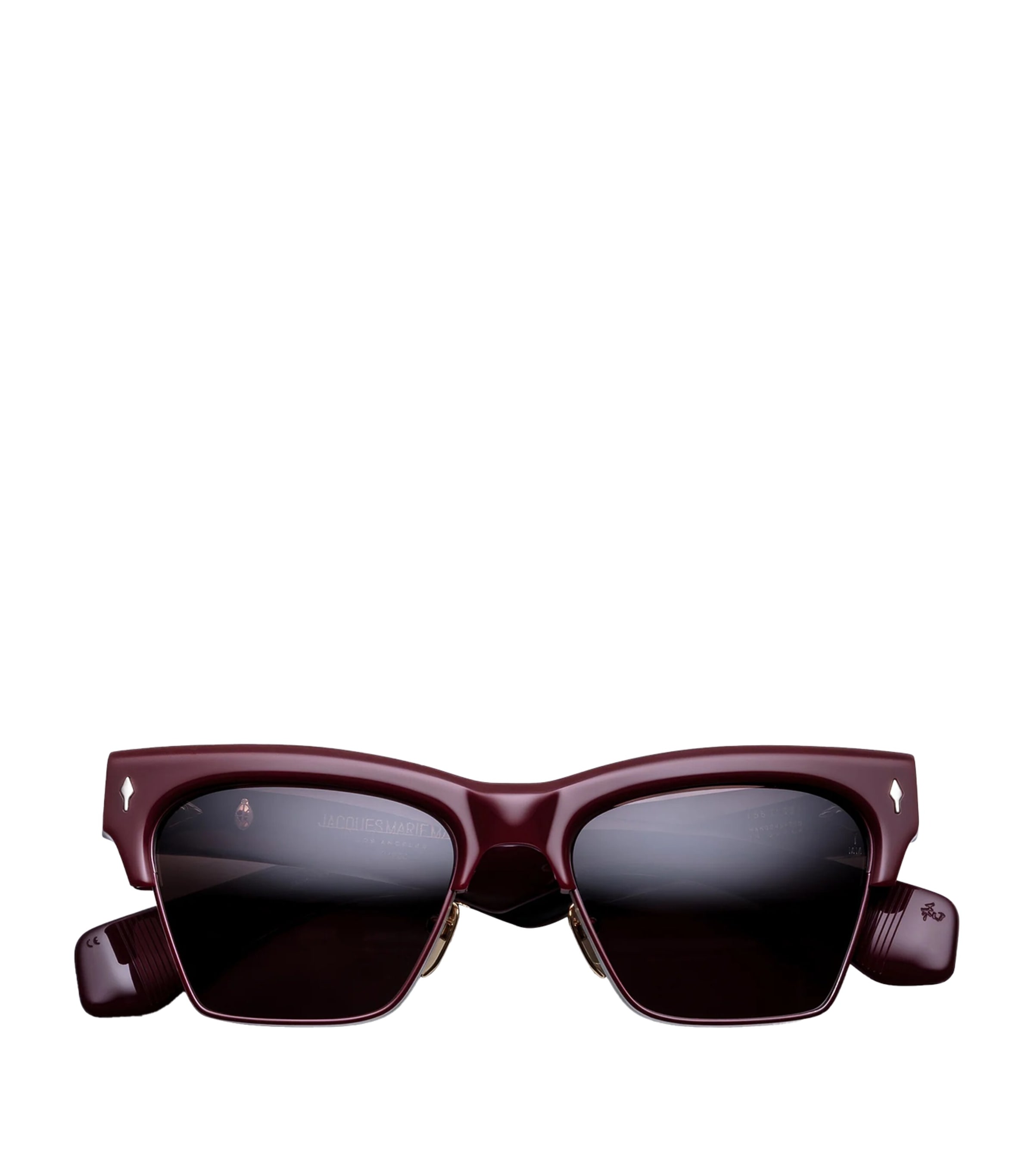 Jacques Marie Mage Bugsy Square Sunglasses Bordeaux Empire