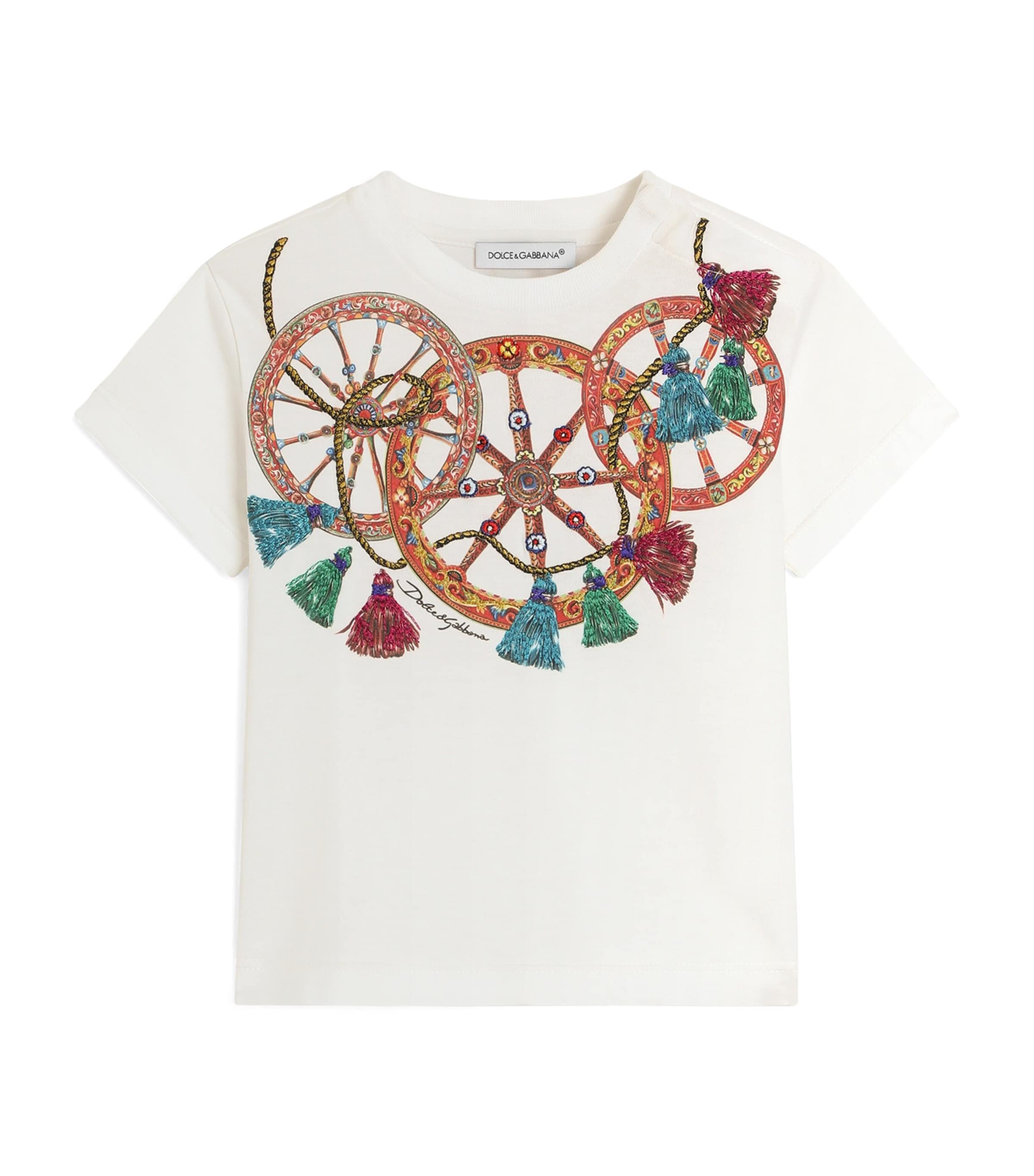 Dolce&Gabbana Kids Carretto Print T-Shirt (3-30 Months) White
