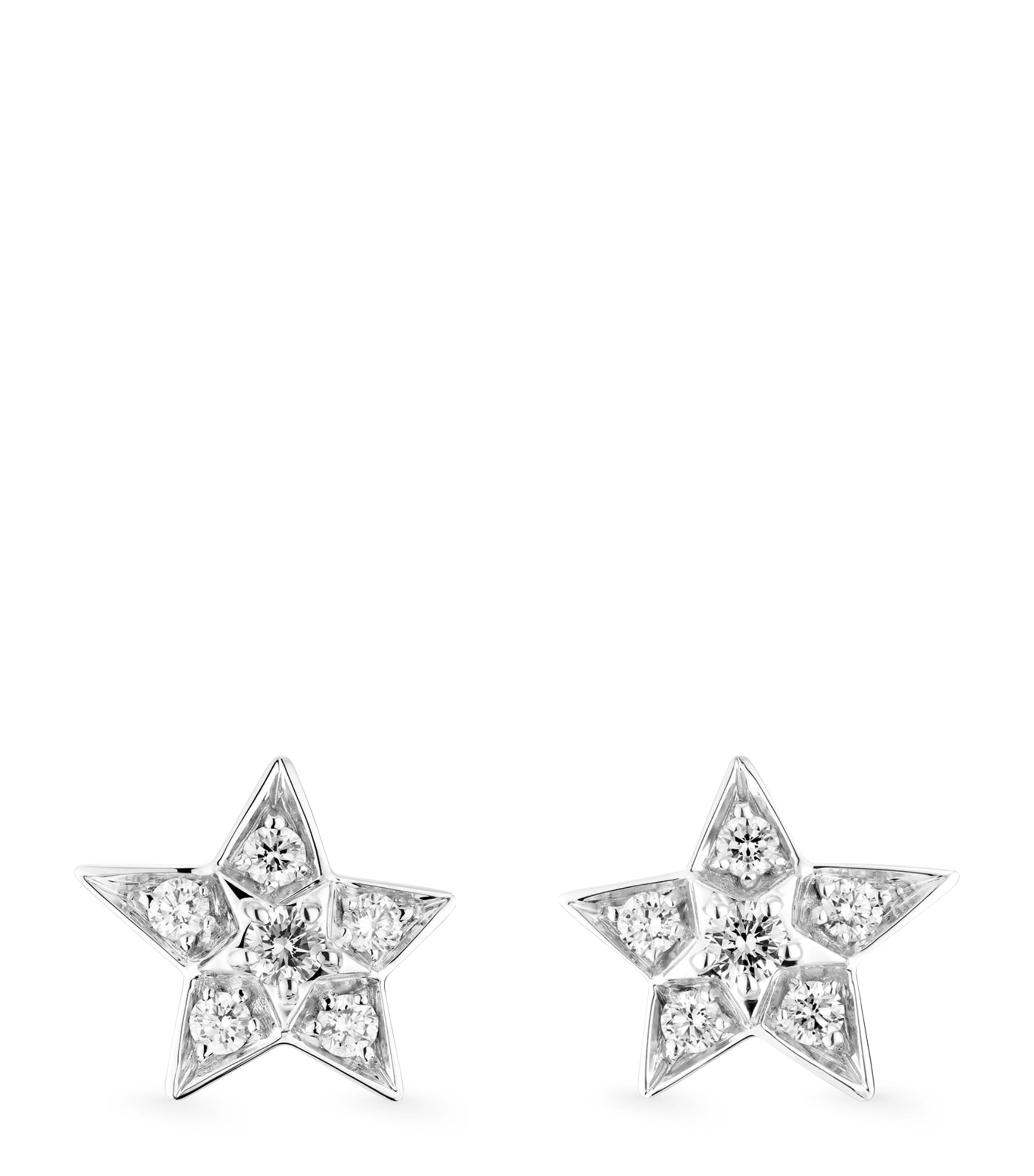 White Gold and Diamond Comète Géode Stud Earrings