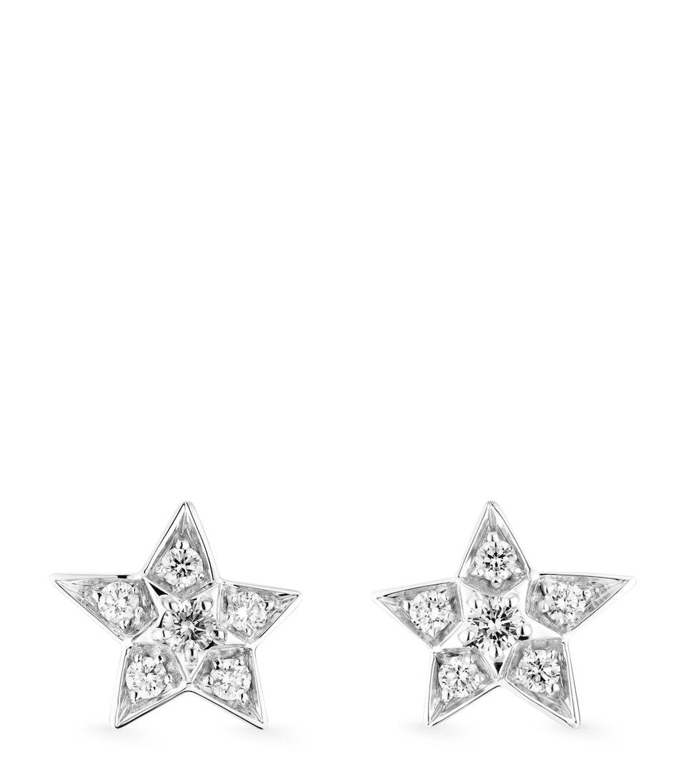 White Gold and Diamond Comète Géode Stud Earrings