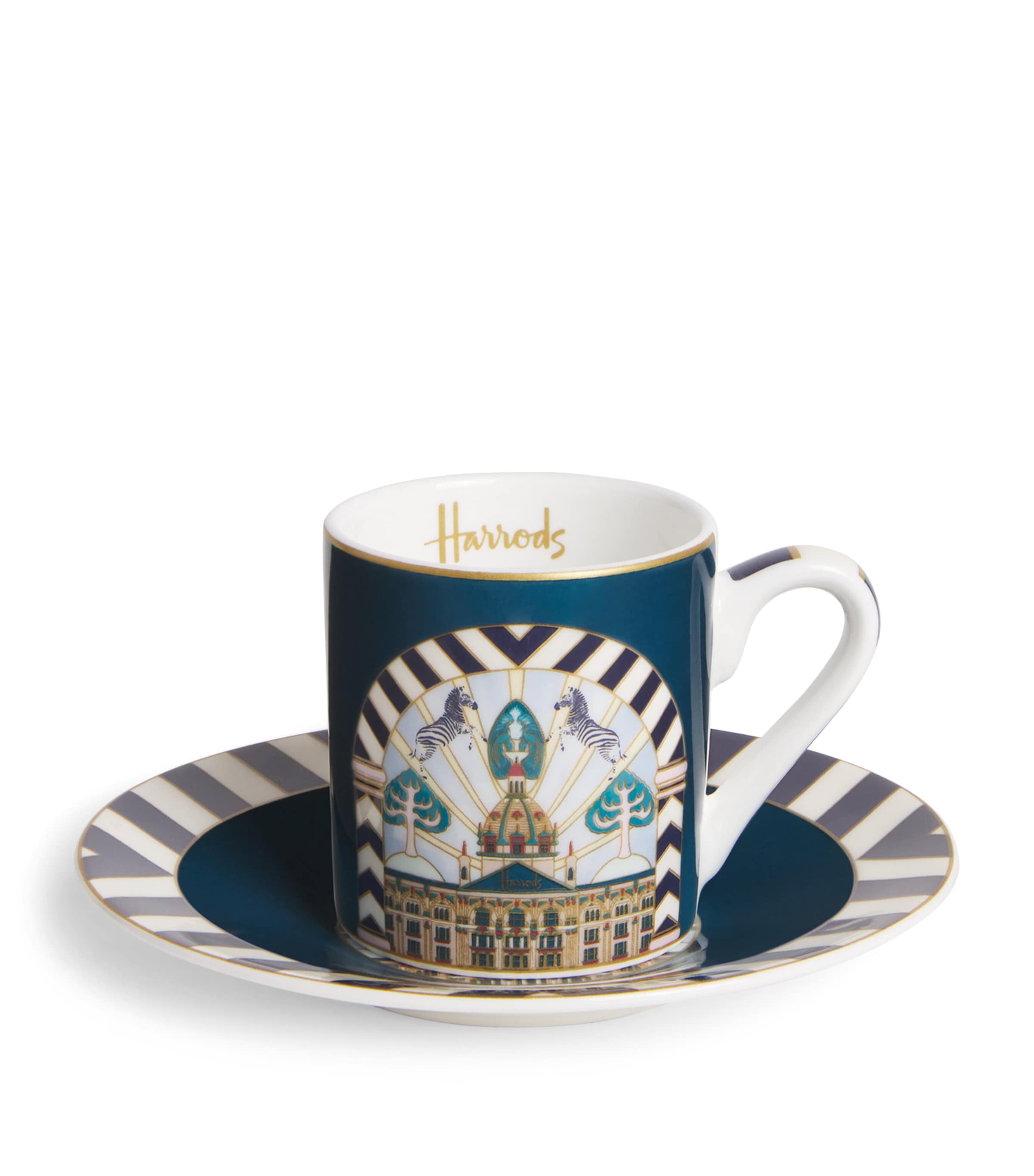 Bone China Enchanted Emporium Building Espresso Cup and Saucer