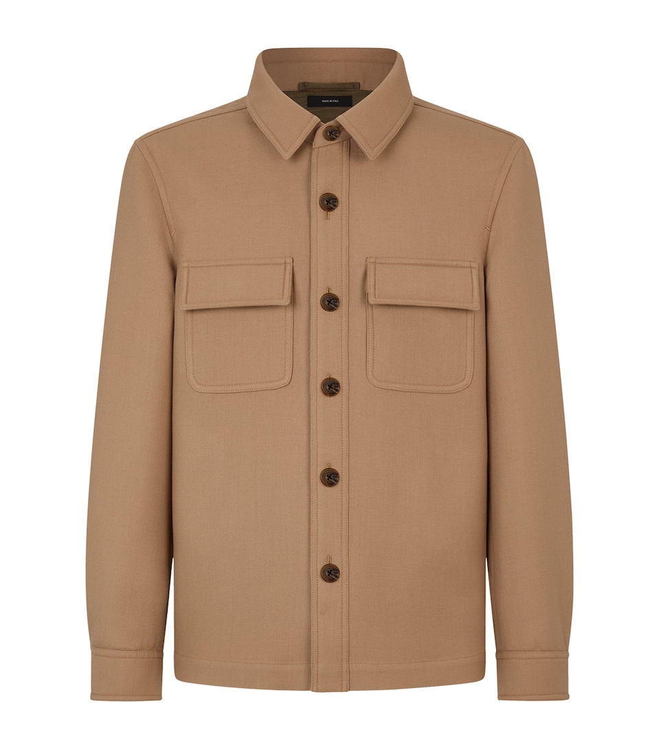 TOM FORD Mens Virgin Wool-Silk Overshirt Eas
