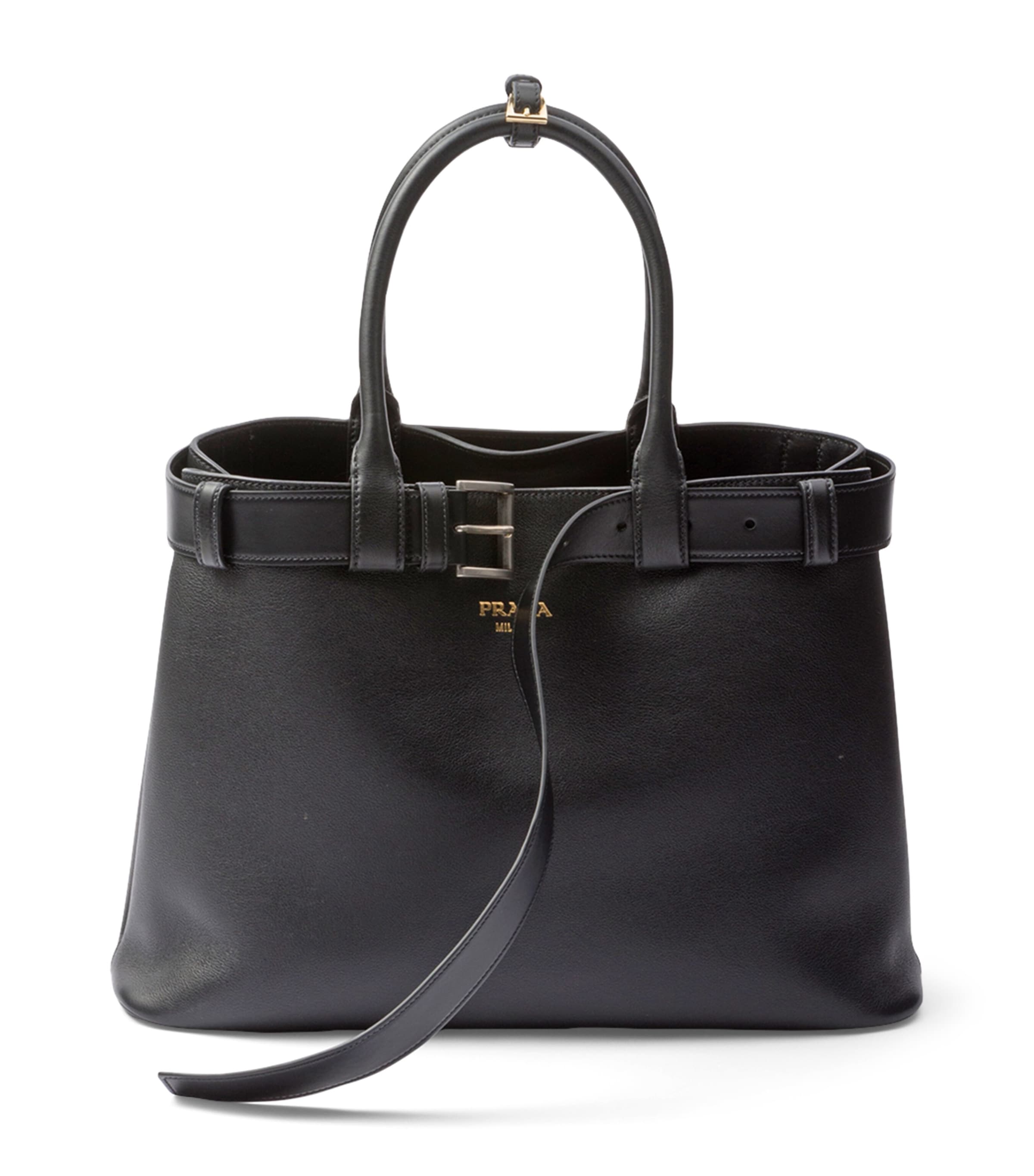 Large Leather Buckle Tote Bag