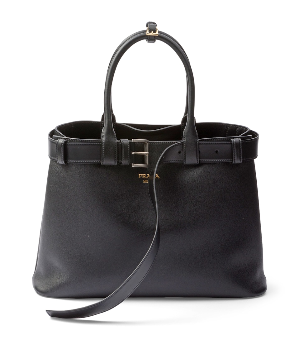 Large Leather Buckle Tote Bag