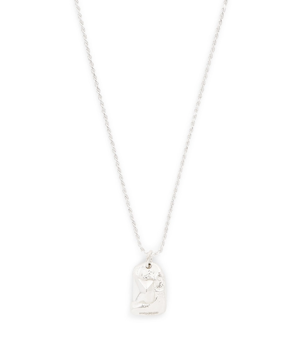 Bleue Burnham Sterling Silver Impressions Rose Pendant Necklace Silver
