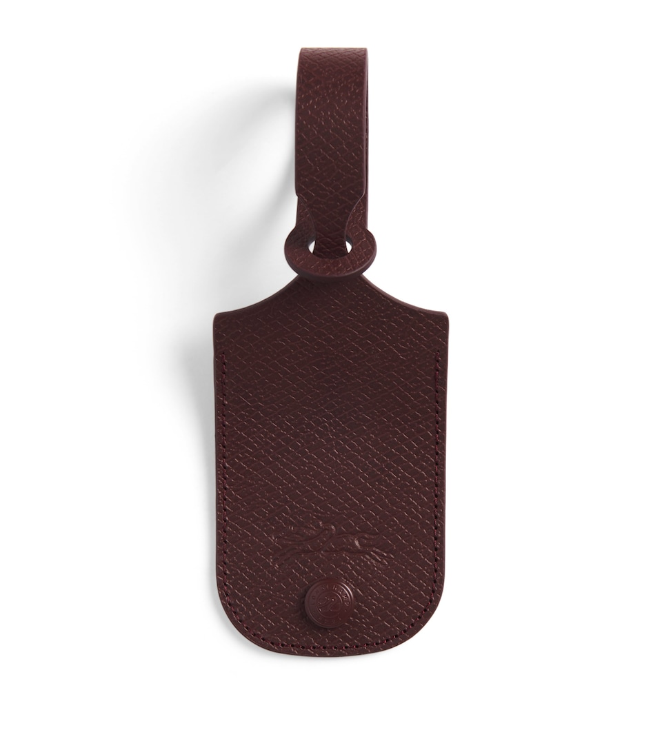 Longchamp Leather Le Pliage One Keyring Bordeaux