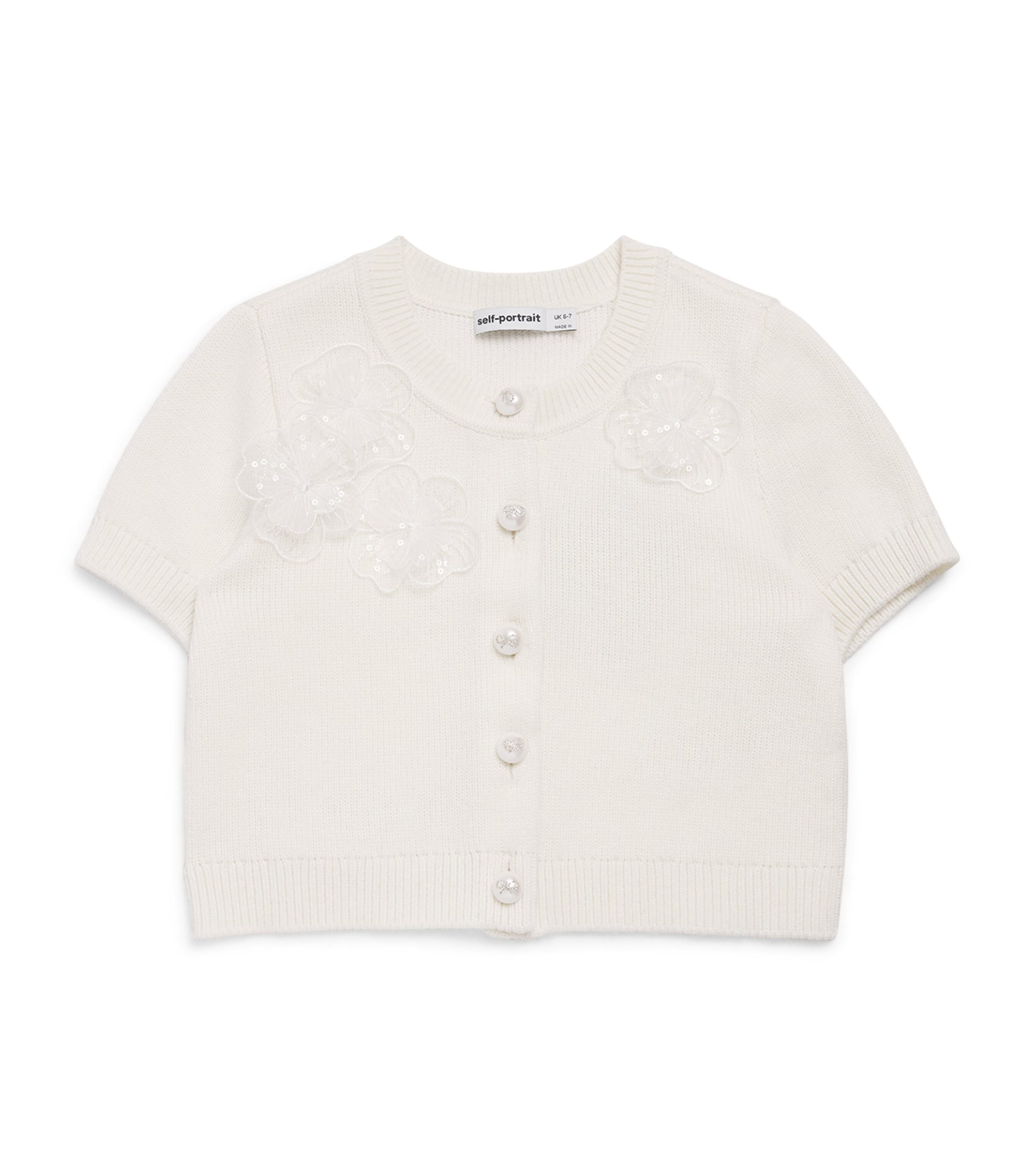 Short-Sleeve Flower Cardigan (3-12 Years)