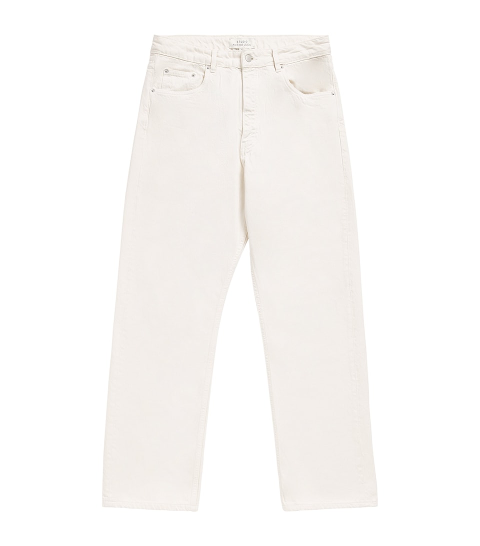 Studio Nicholson Mens Riso Straight Jeans Parchment