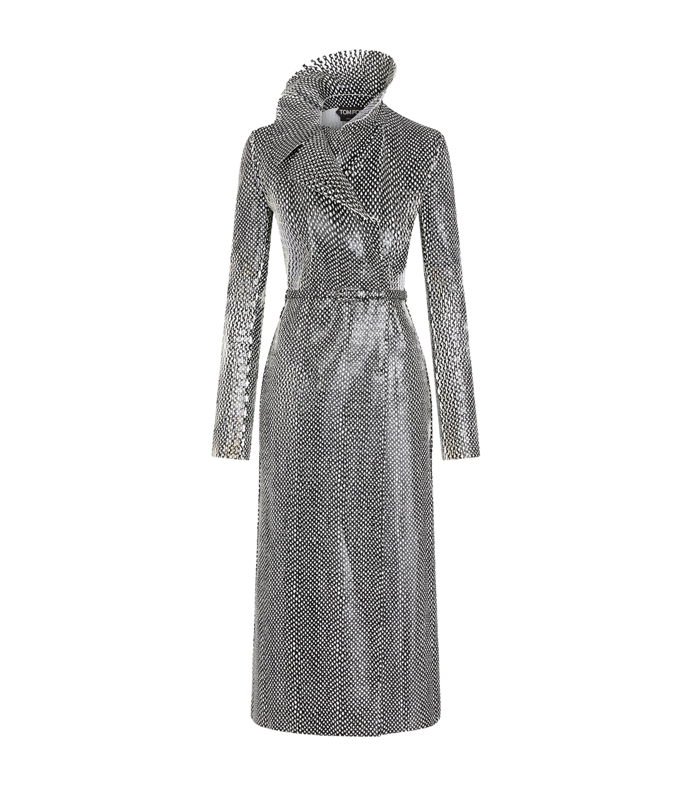TOM FORD Womens Perforated Leather Trench Coat Nww