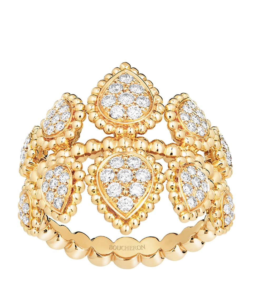 Boucheron Yellow Gold and Diamond Serpent Bohème Ring Yellow Gold