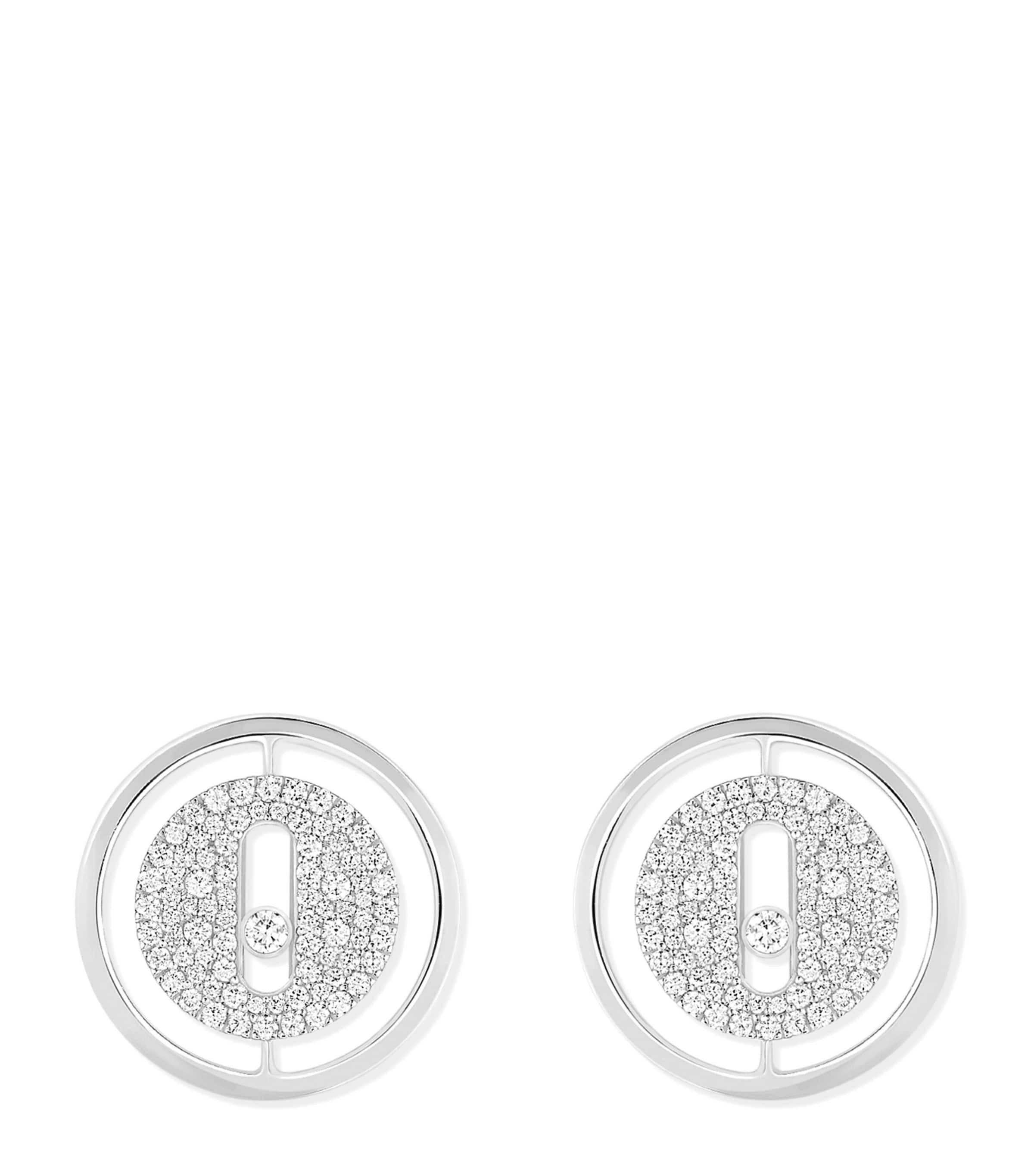 White Gold and Diamond Lucky Move Earrings
