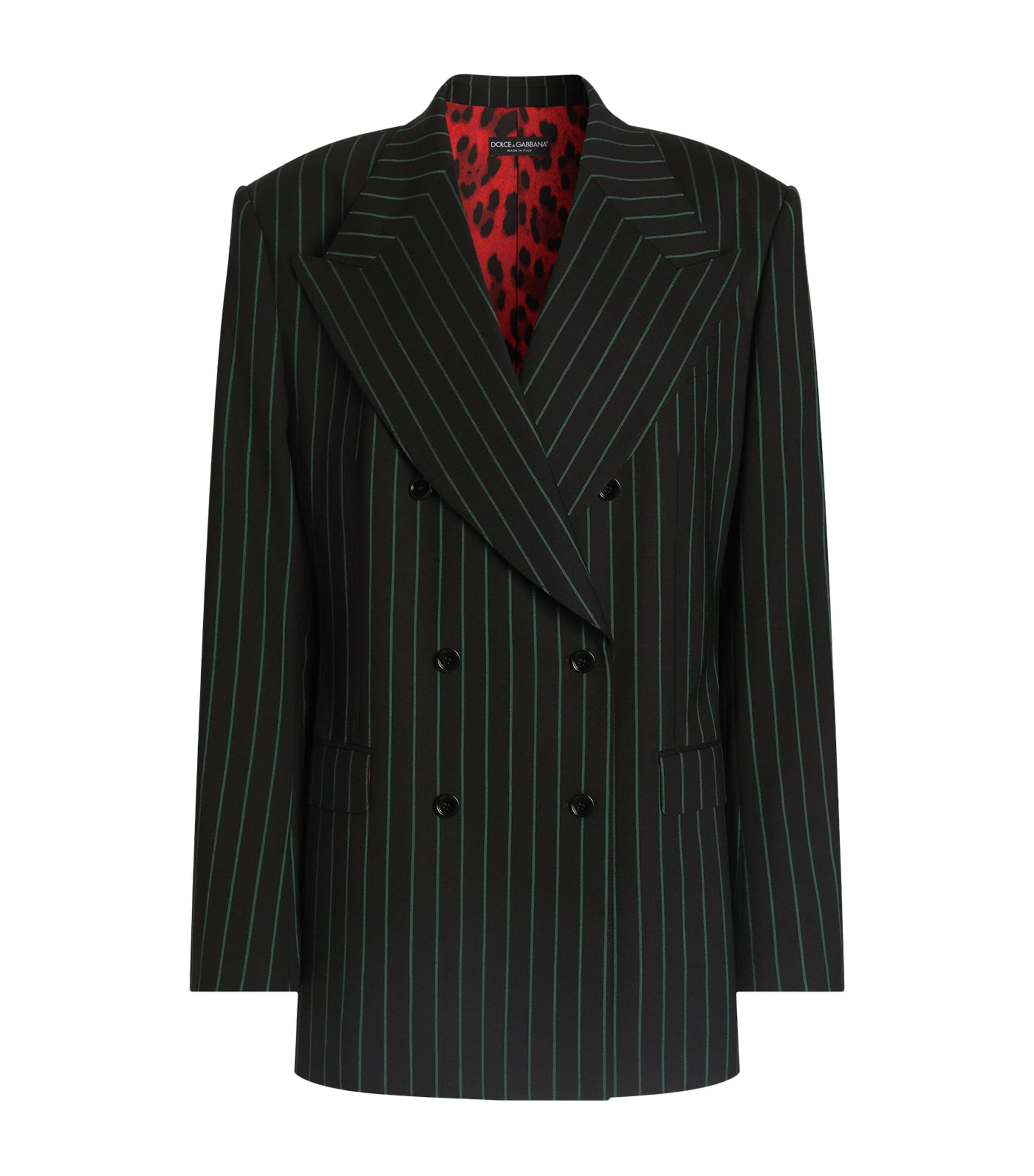 Dolce&Gabbana Womens Wool-Blend Stripe Blazer Striped
