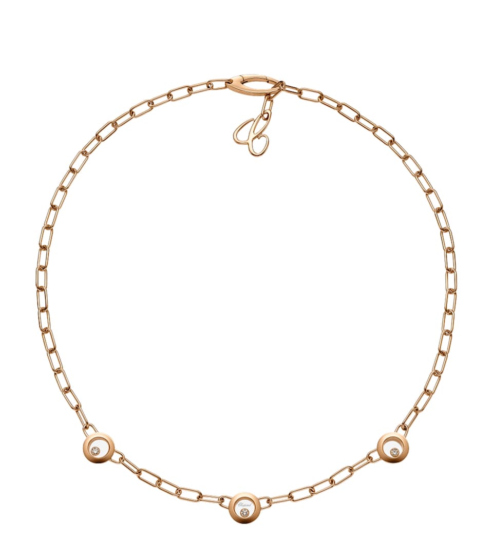 Rose Gold and Diamond Happy Diamonds Icons Necklace