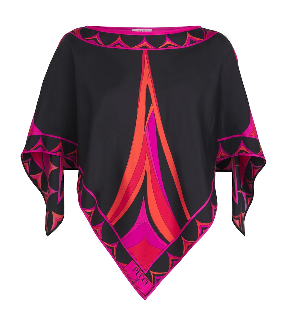 PUCCI Womens Silk Fari Kaftan Top Fuchsia