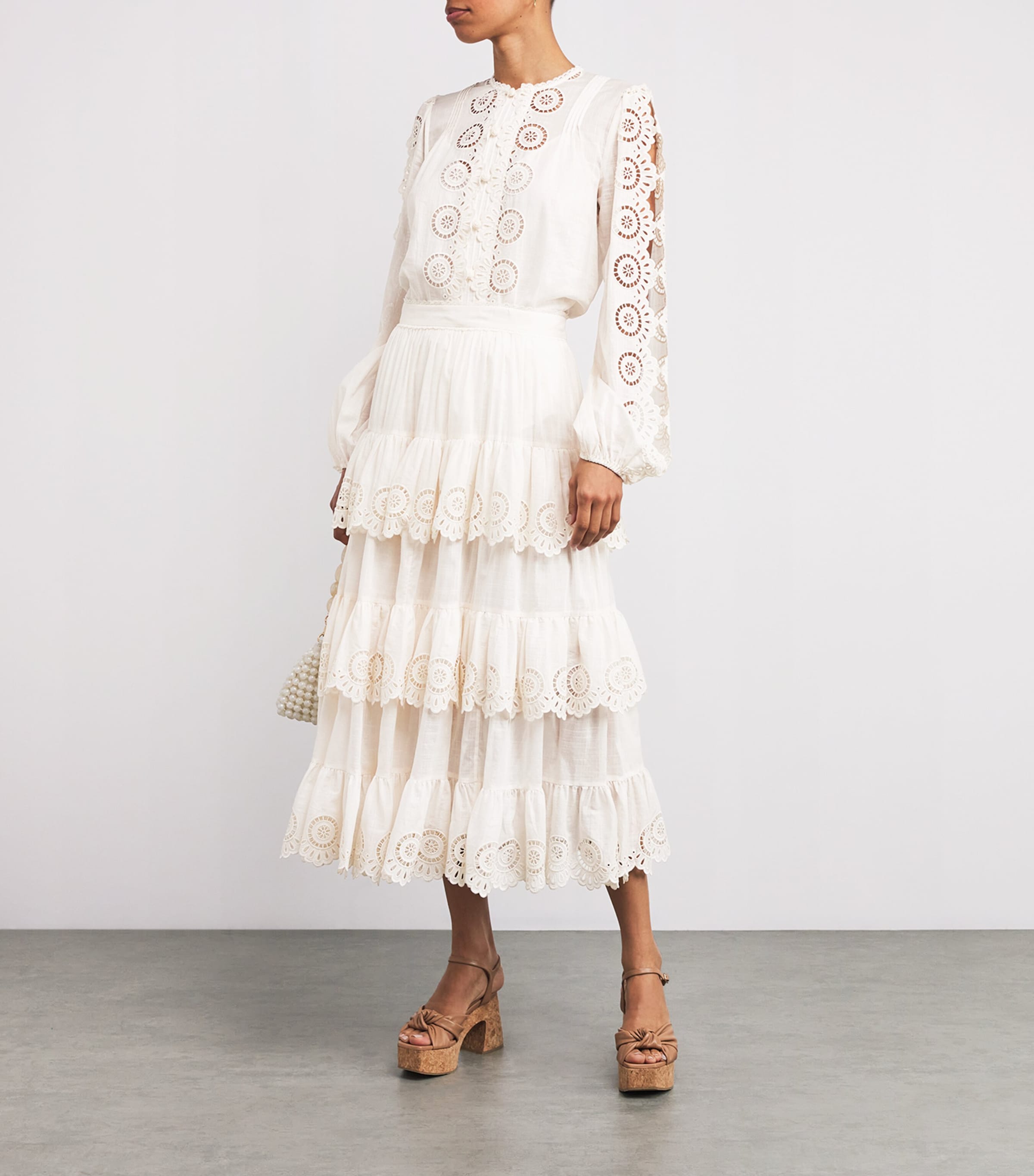 ワンピース ZIMMERMANN Women Mid Skirts 3967DS251 GUAVA Beige Womens Zimmermann Midi Skirts | Harrods US
