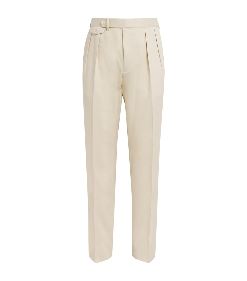 Silk Pleated Gregory Straight Trousers