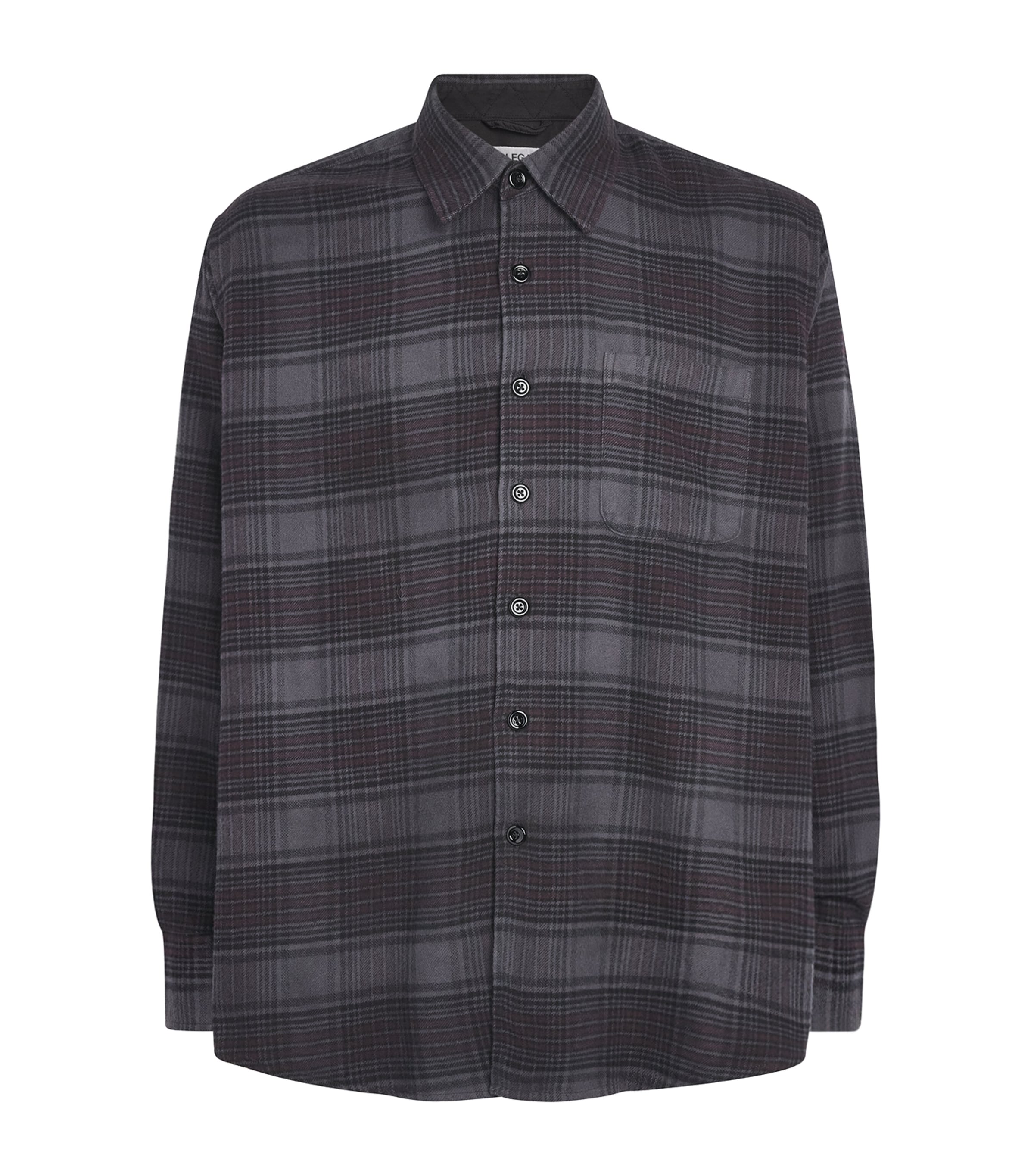 Our Legacy Mens Cotton Check Above Shirt Faded Nctrn Chk Flnl