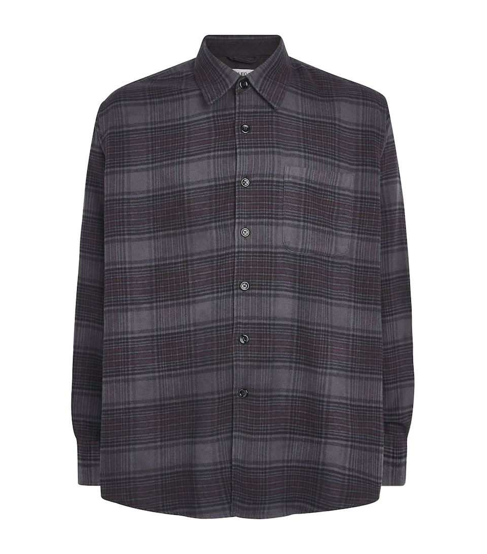 Our Legacy Mens Cotton Check Above Shirt Faded Nctrn Chk Flnl