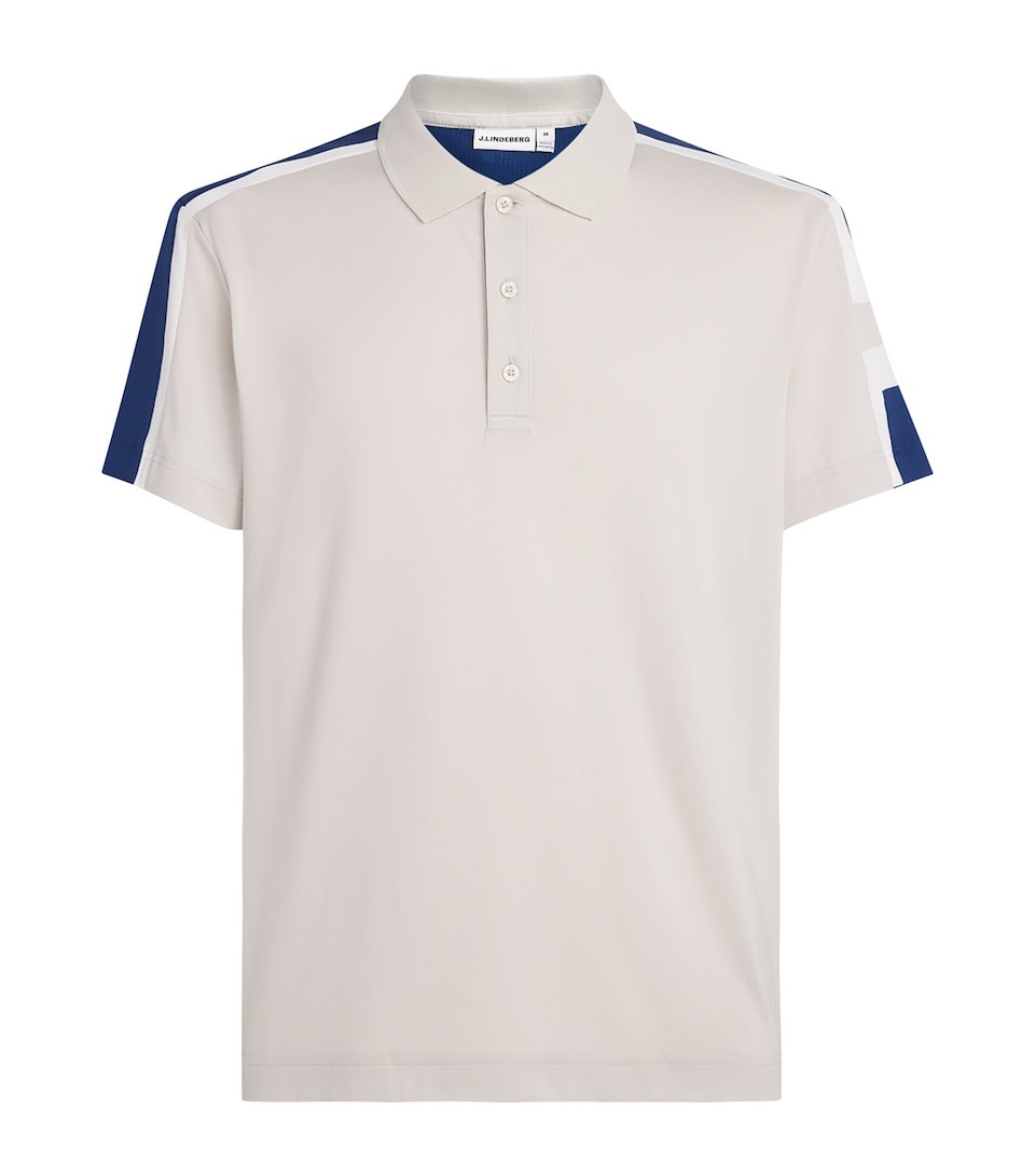 J Lindeberg Mens Technical Viggo Polo Shirt Moonbeam