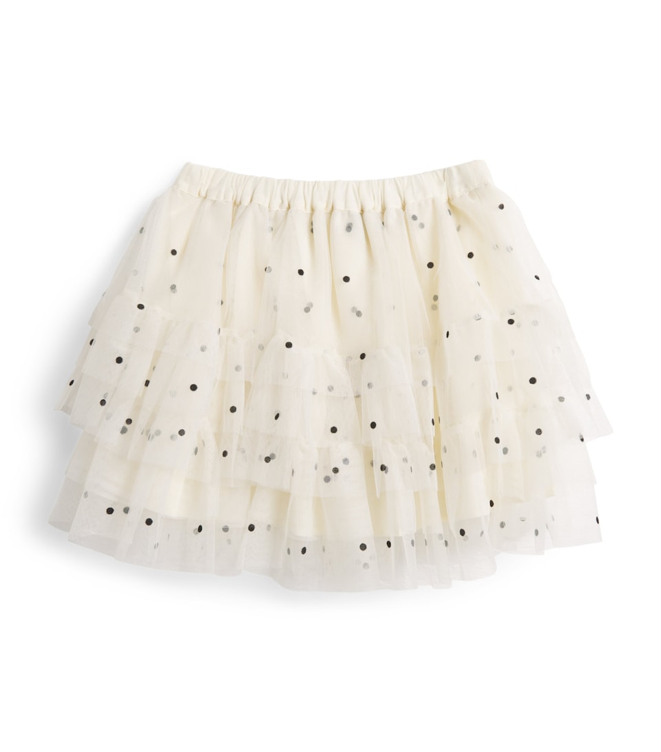 Bonton Tulle Polka-Dot Skirt (2-14 Years) Milk