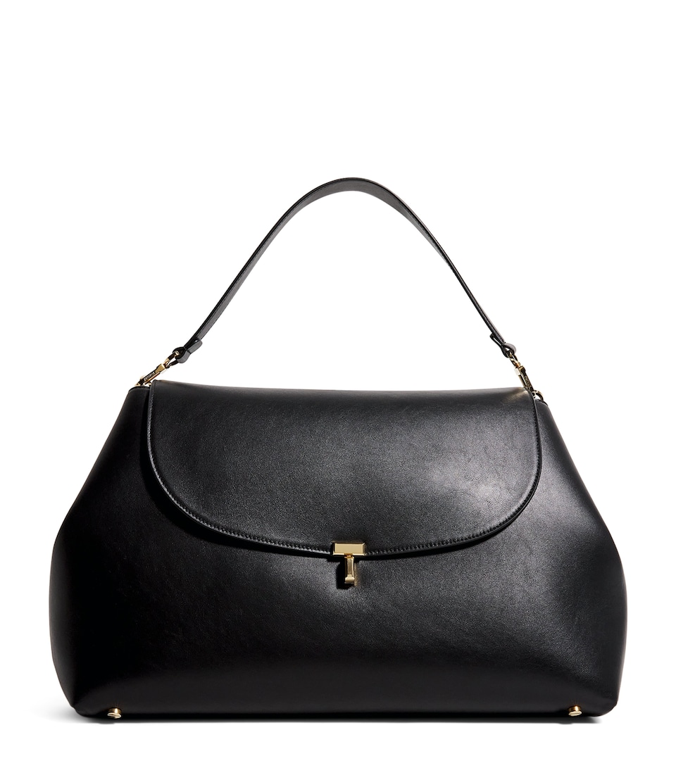 Calfskin T-Lock Satchel Bag