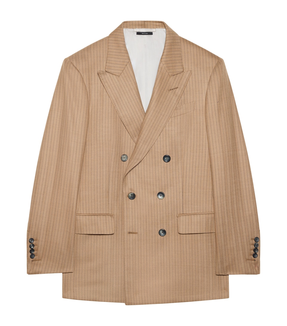 TOM FORD Mens Wool Jacquard Stripe Jacket Ebf
