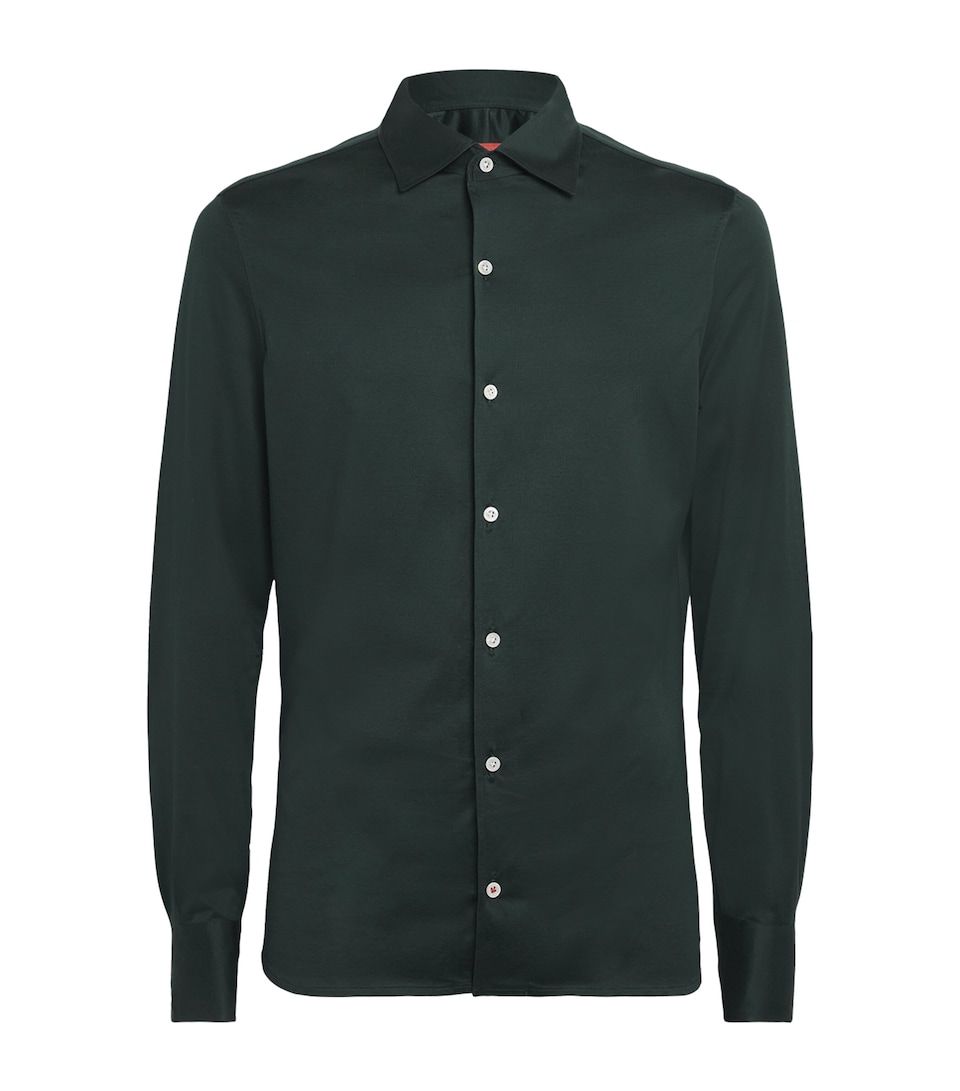 Isaia Mens Cotton Jersey Sport Shirt