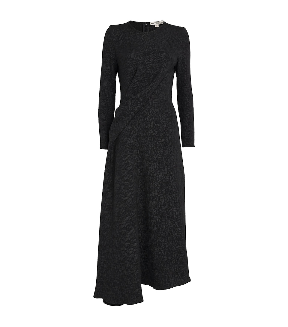 Jacquard Long-Sleeve Flèche Midi Dress