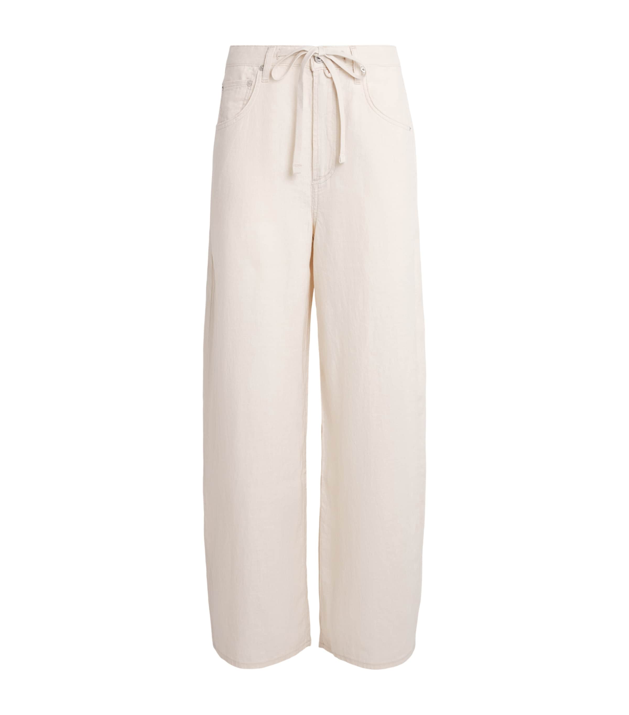 Citizens of Humanity Womens Denim Brynn Drawstring Trousers Pale Stone