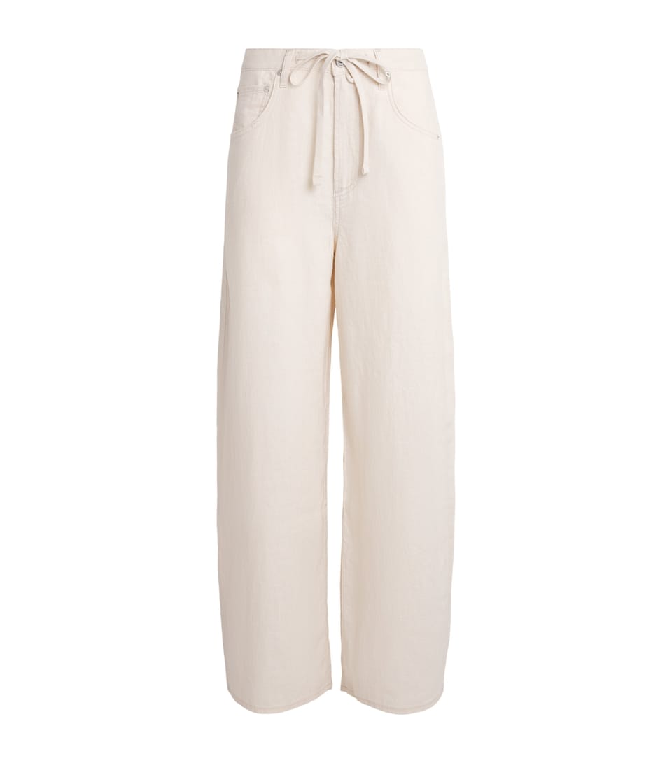 Citizens of Humanity Womens Denim Brynn Drawstring Trousers Pale Stone