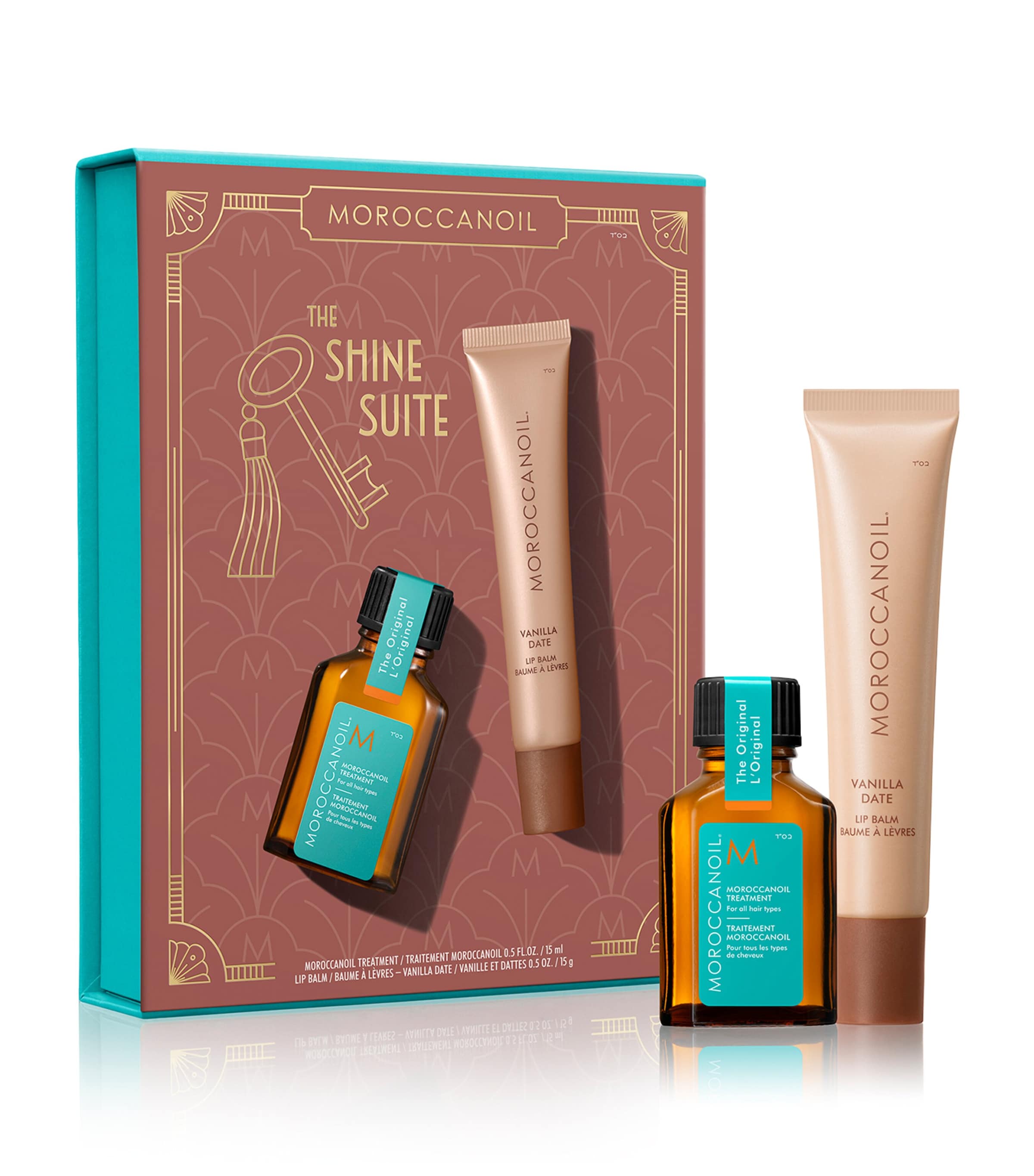 Moroccanoil The Shine Suite Hair Treatment and Lip Balm Set