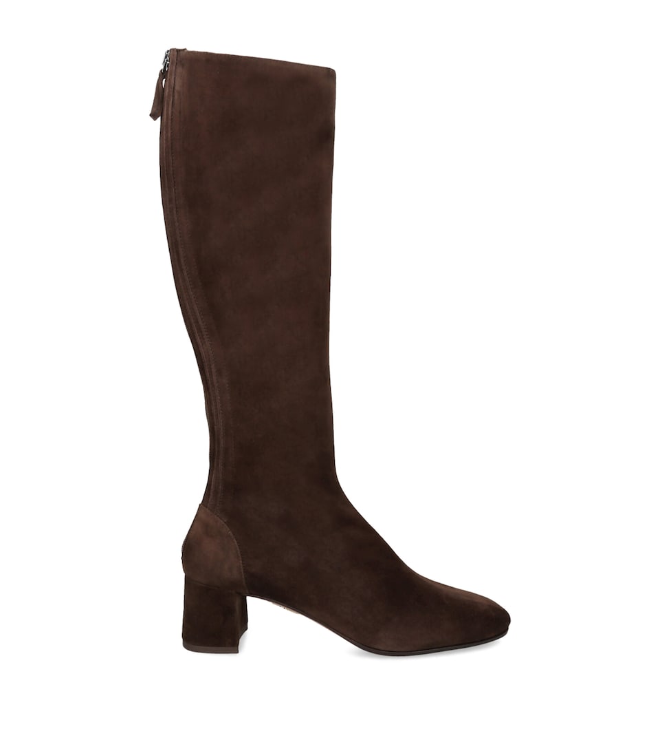 Aquazzura Suede Saint Honor Knee-High Boots 50 Brown
