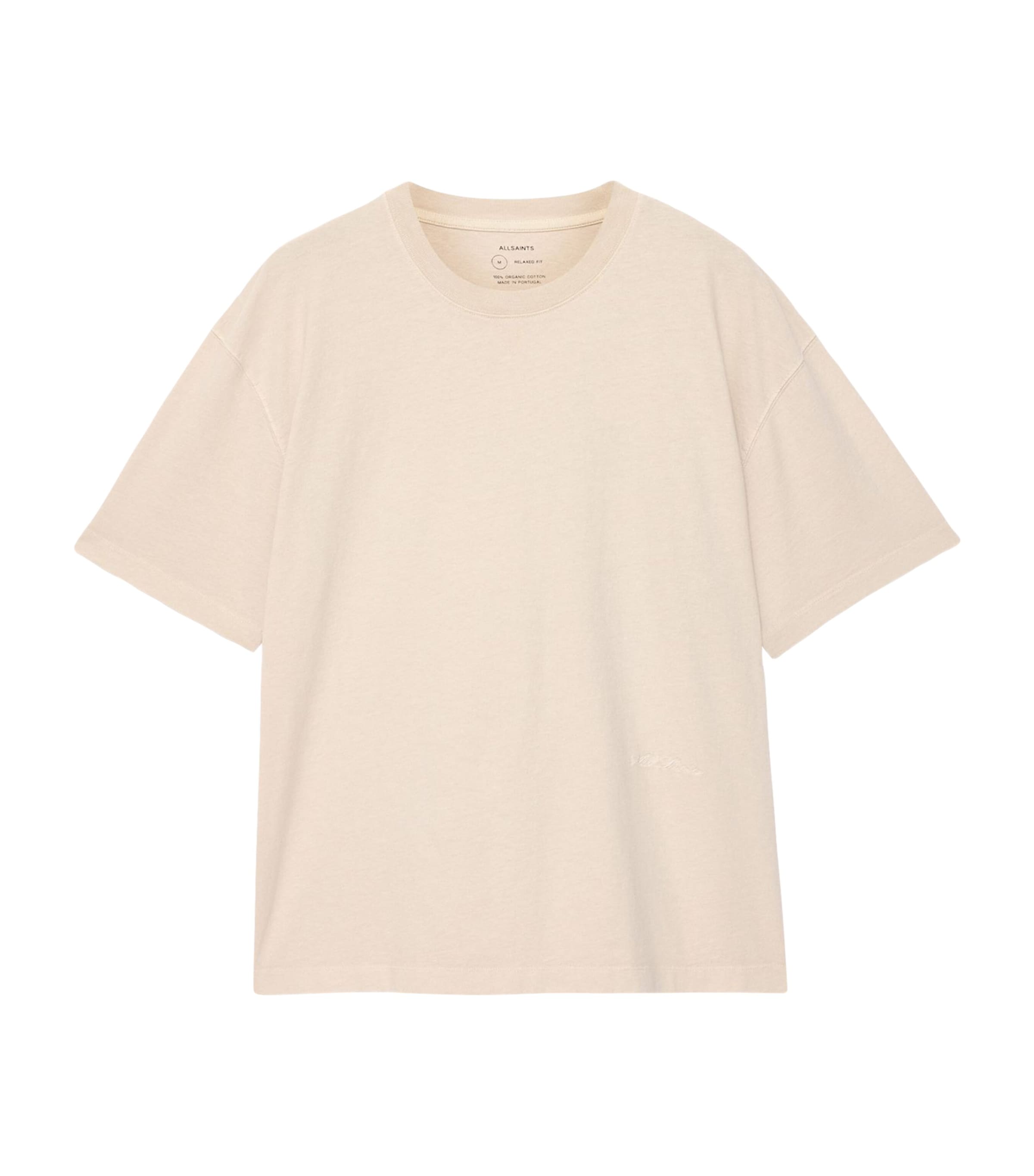 AllSaints Mens Organic Cotton Maddox T-Shirt Taupe White
