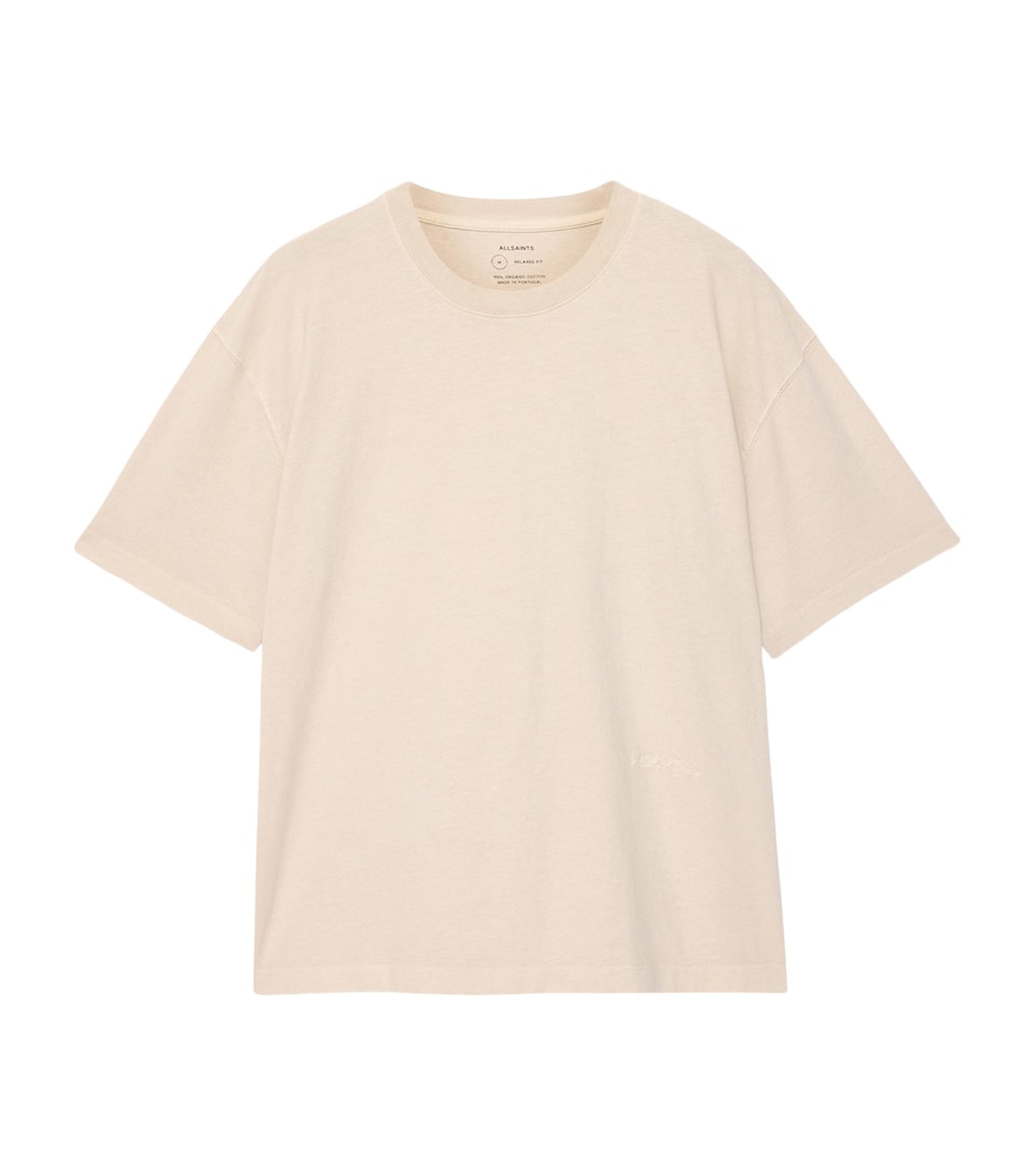 AllSaints Mens Organic Cotton Maddox T-Shirt Taupe White