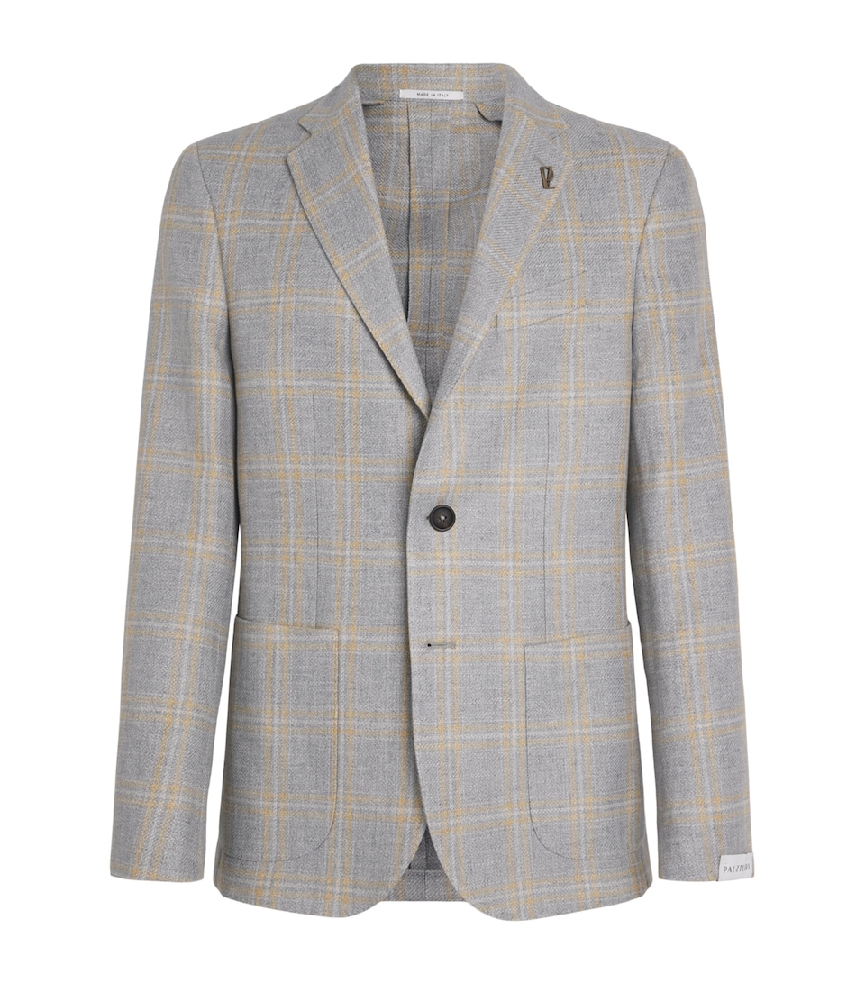 Wool-Linen Check Blazer