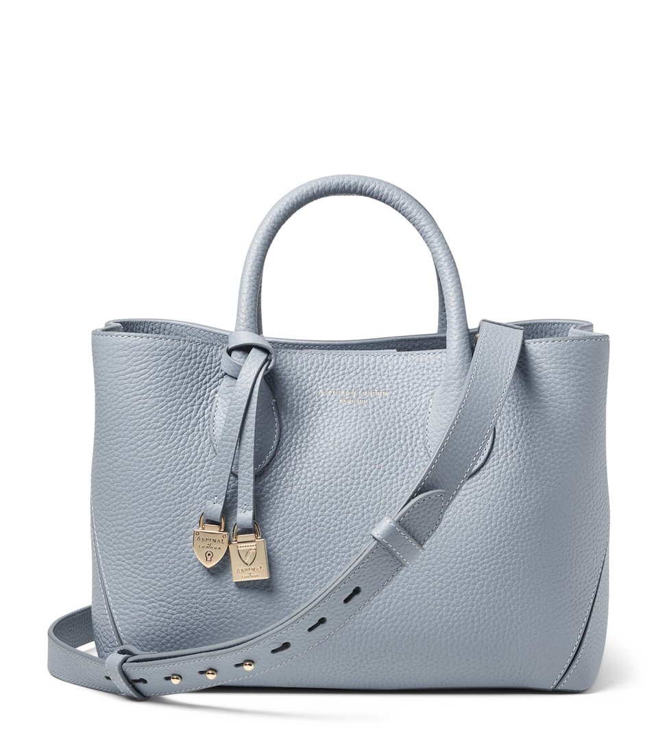 Aspinal Of London Midi Leather London Tote Bag Skyblue